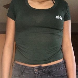 Forest Green Bike Crop Top
